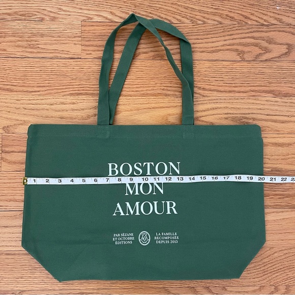 Sezane Boston Mon Amour Canvas Tote Bag - Picture 3 of 4